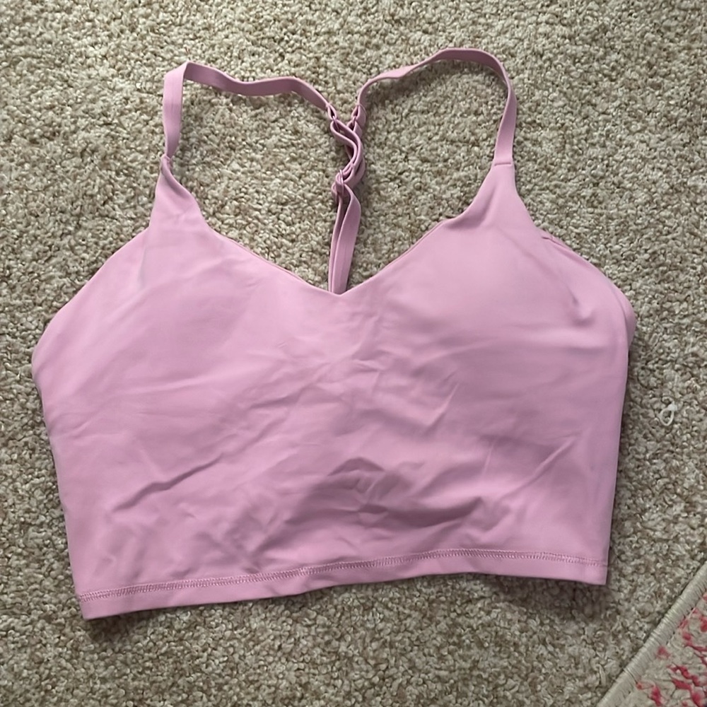 pink athleta strappy bra